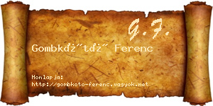 Gombkötő Ferenc névjegykártya